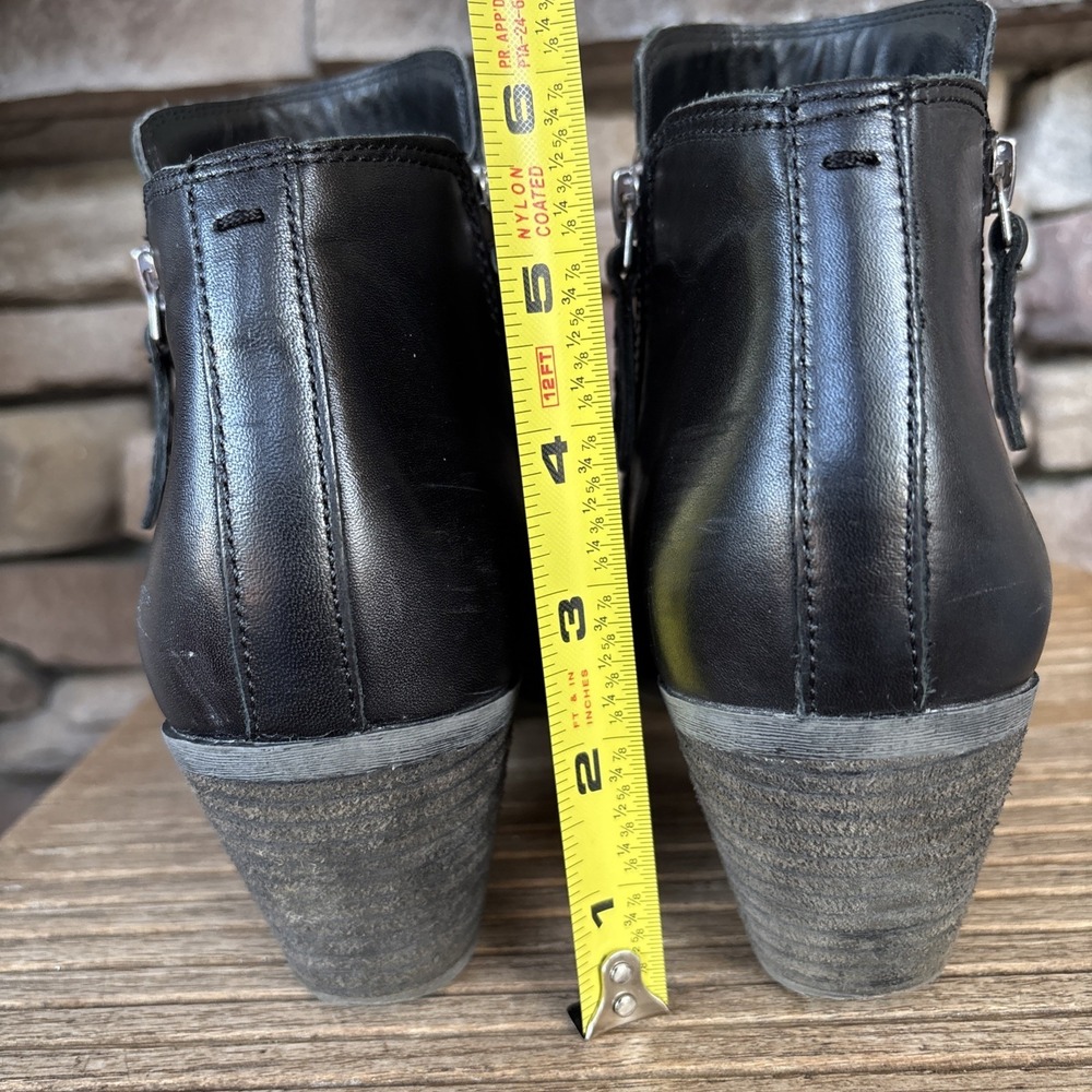Frye Judith Double Zip Booties, Black Leather, Women's 7 EUC - Picture 8 of 12
